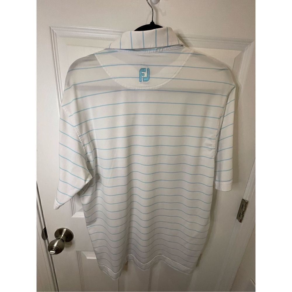 FootJoy men’s gold polo blue white size medium - Picture 2 of 6